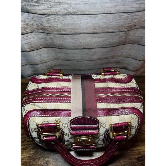 Gucci Aviatrix Monogram Medium Boston Bag - Bordeaux - Picture 4 of 15